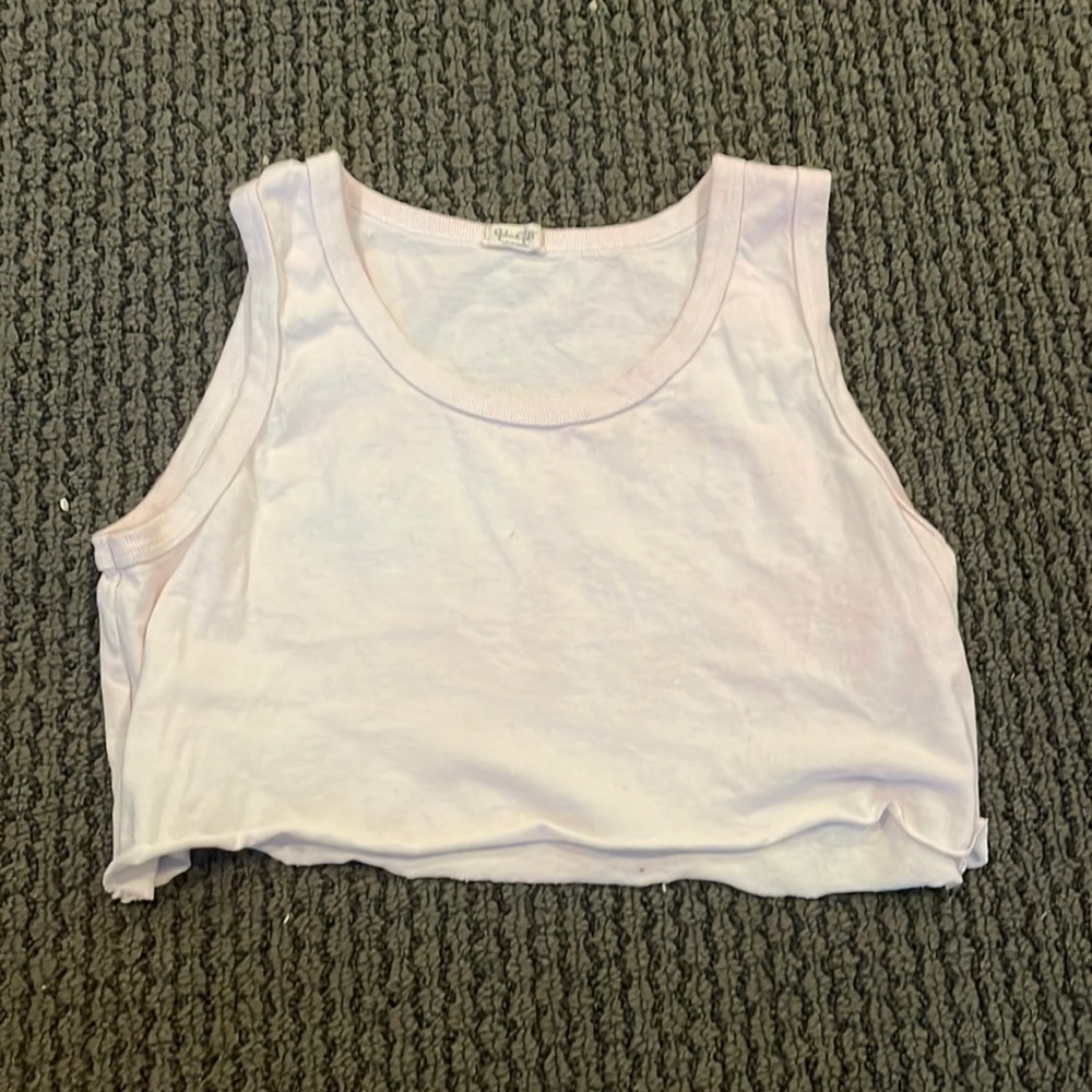 cropped flowy pink tank top